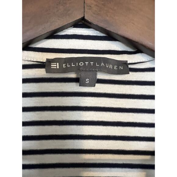 Elliott Lauren Women's Top Small Raw Hem V-Neck Nautical - Picture 4 of 8